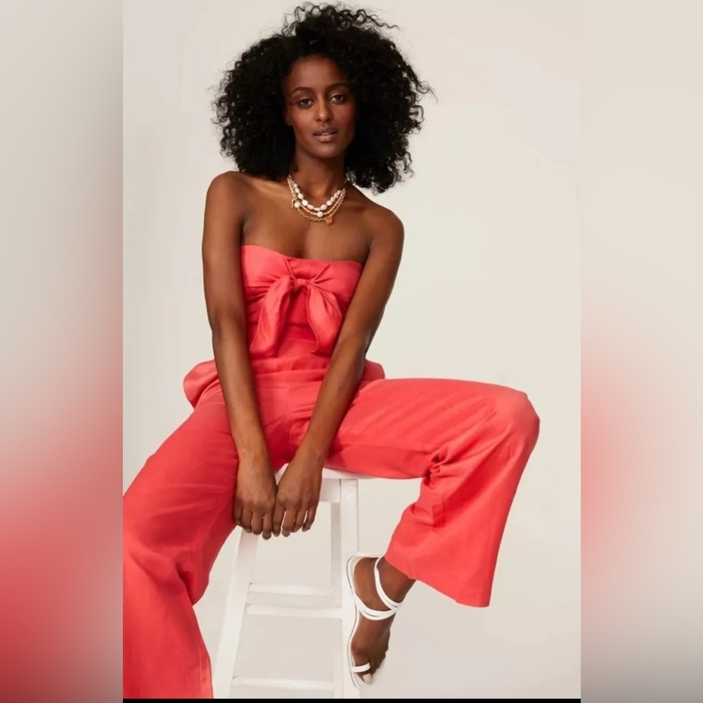 Derek Lam Collective Strapless Jumpsuit Red Womens Size 40/Small